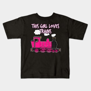 This Girl Loves Trains, Steam Train Kids T-Shirt